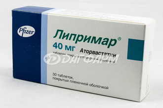 ЛИПРИМАР таблетки, покрытые пленочной оболочкой 40мг №30