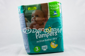 ПАМПЕРС Active Baby-Dry подгузники Midi 4/5-9 кг (размер 3) №22