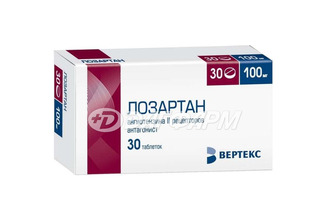 ЛОЗАРТАН-ВЕРТЕКС  таблетки покрытые пленочной оболочкой  100мг №30