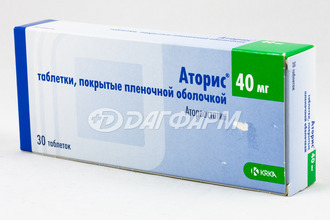 АТОРИС таблетки, покрытые пленочной оболочкой 40мг №30
