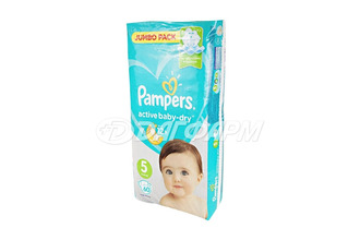 ПАМПЕРС Active Baby Dry Юниор р.5 11-16кг подгузники №60