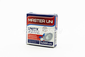 MASTER UNI лейкопластырь unifix медицинский фиксирующий на тканой основе 1х500см