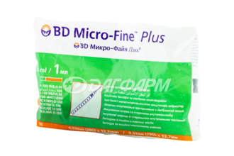 MICRO-FINE PLUS шприц инсулиновый u-100 3-хкомп. 1мл №10 29g
