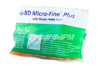 MICRO-FINE PLUS шприц инсулиновый u-100 3-хкомп. 1мл №10 30g