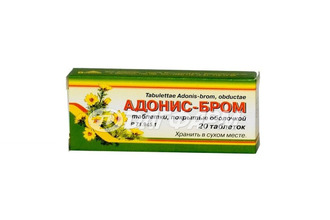 АДОНИС-БРОМ таблетки, покрытые пленочной оболочкой №20