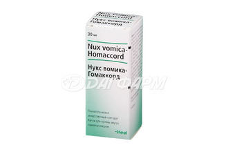 НУКС ВОМИКА-ГОМАККОРД капли для приема внутрь гомеопатические 30мл