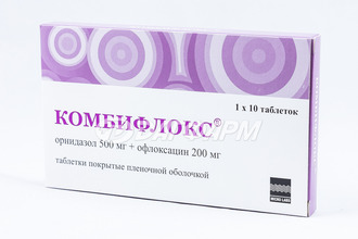 КОМБИФЛОКС таблетки, покрытые пленочной оболочкой 500мг+200мг №10