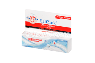 SALIZINK салицинк гель-сос салициловый локального действия от прыщей и угрей 15мл