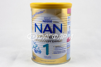 NAN 1  смесь сухая молочная гипаллергенный 0-6мес 400г