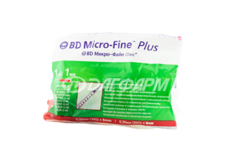 MICRO-FINE PLUS шприц инсулиновый u-40 3-хкомп. 1мл №10 30g