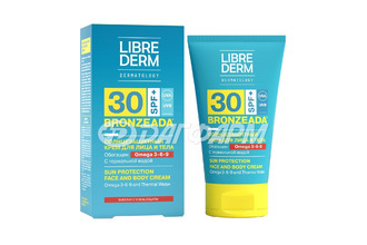 LIBREDERM BRONZEADA крем солнцезащитный с омега 3-6-9 spf30 150мл