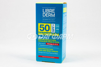 LIBREDERM BRONZEADA крем солнцезащитный с омега 3-6-9 и термальной водой spf+50 150мл