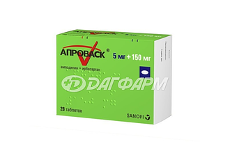 АПРОВАСК таблетки, покрытые пленочной оболочкой 5мг+150мг №28