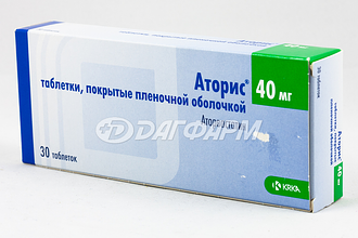 АТОРИС таблетки, покрытые пленочной оболочкой 40мг №30