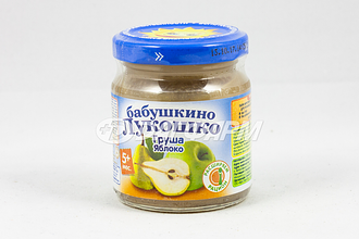 БАБУШКИНО ЛУКОШКО пюре яблоко-груша, 5мес+, 100г