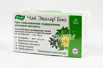 ЧАЙ ЭВАЛАР БИО  при повышенном содержании мочевой кислоты ф/п 1,5г №20