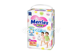 MERRIES подгузники-трусики Р.XL 12-22кг №38