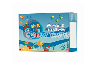КУК ЛЯ КУК Детский рыбий жир с витаминами А,Д,Е, капсулы 0,3г №100