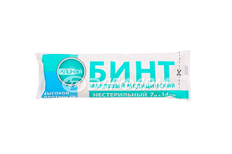 КЛИНСА бинт марлевый нестерильный, высокой плотности, 7мх14см