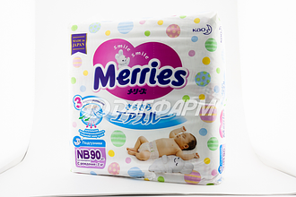 MERRIES подгузники для новорожденных до 5кг №90