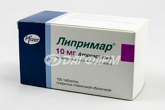 ЛИПРИМАР таблетки, покрытые пленочной оболочкой 10мг №100