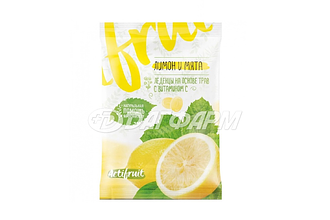 //АКТИФРУТ ЛЕДЕНЕЦОВАЯ КАРАМЕЛЬ ВИТ. С, ЛИМОН-МЯТА 60Г