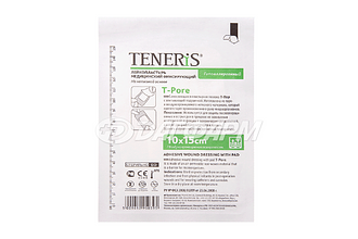TENERIS T-Pore лейкопластырь фиксир. (нетканый) 15х10см