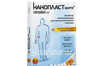 НАНОПЛАСТ ФОРТЕ Обезболивающий противовоспалительный 7х9см, пластырь №3