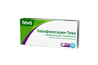 ЛЕВОФЛОКСАЦИН-ТЕВА таблетки, покрытые пленочной оболочкой 500мг №7